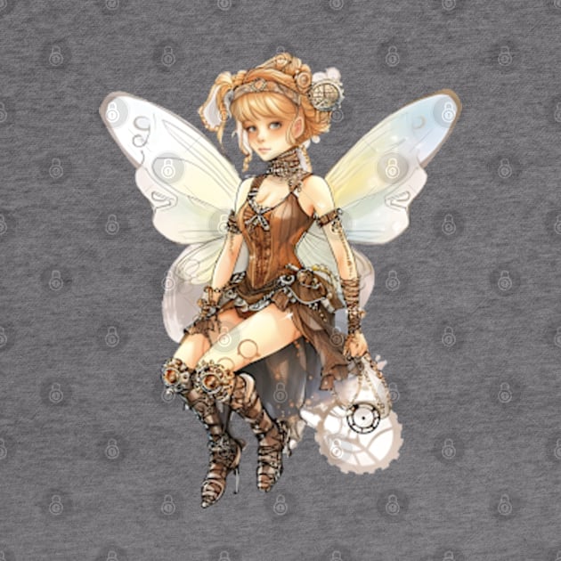 Watercolor Steampunk Fairy Girl #3 by Chromatic Fusion Studio